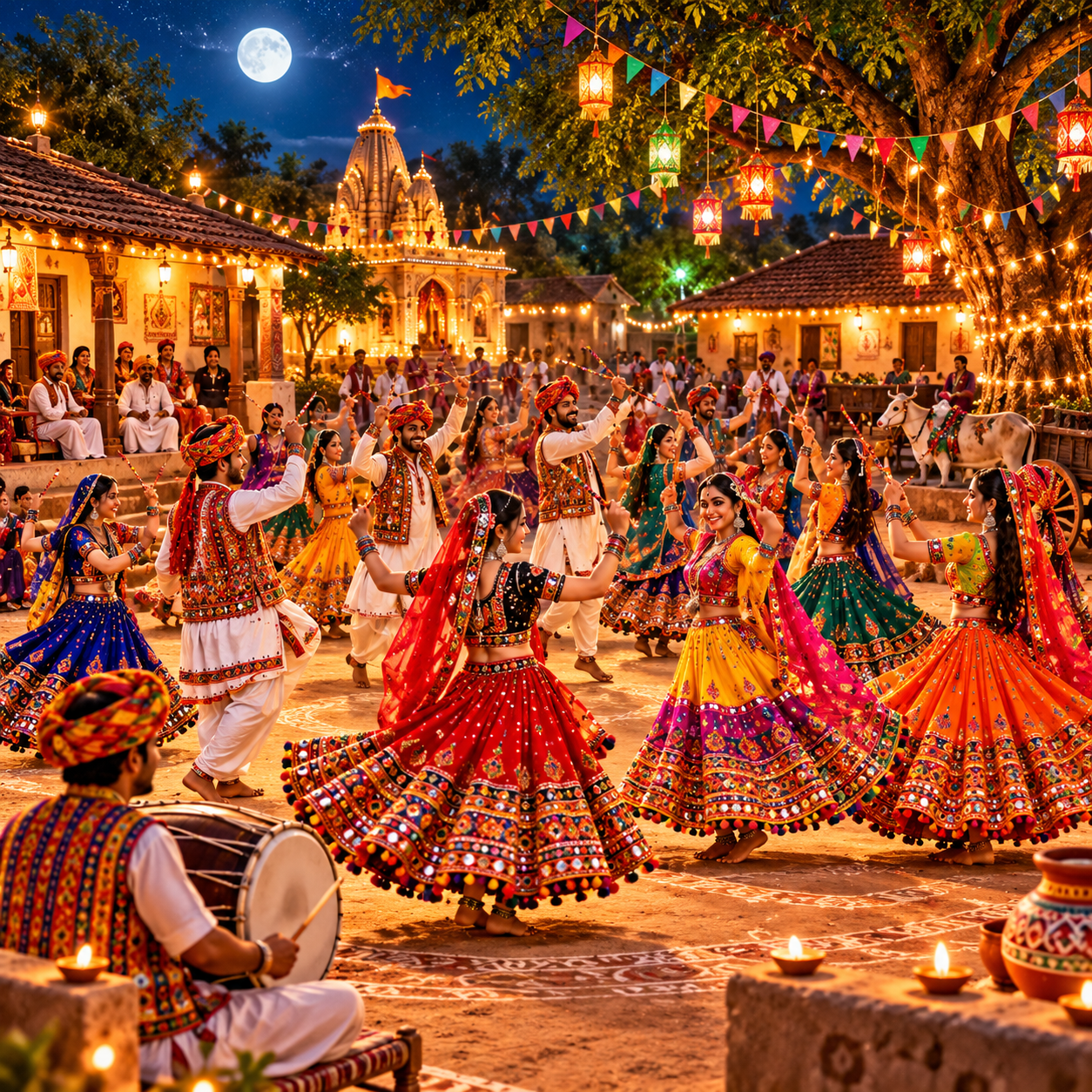 Moonlit Gujarati Garba Village Festival
